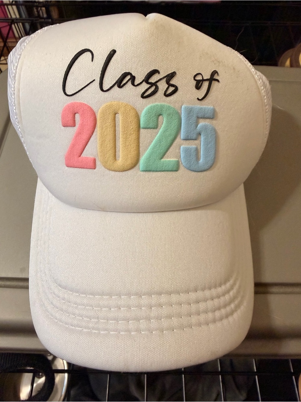 Class of 2025 Embroidered White Trucker Hat - Kids Accessories